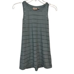 3728) Athleta Woman green Racer ank Stripe Sheer Tank Top Size Small